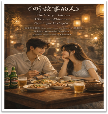 说明: A person and person sitting at a table with food

AI-generated content may be incorrect.